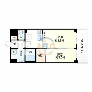 MAXIV CROS 江坂【3階】の間取り