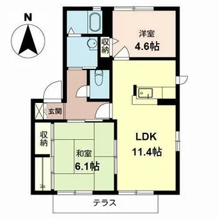 グリーンヒルズ深井北町【0101号室】の間取り