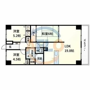 ファミールハイツ北大阪1号棟【1階】の間取り