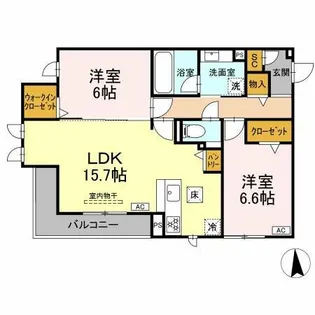 グラシオン【3階】の間取り