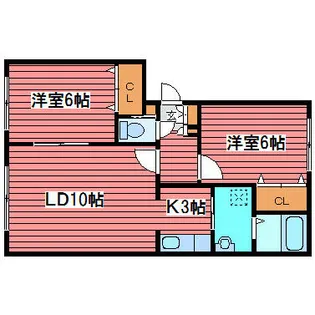 コータス月寒東【3階】の間取り