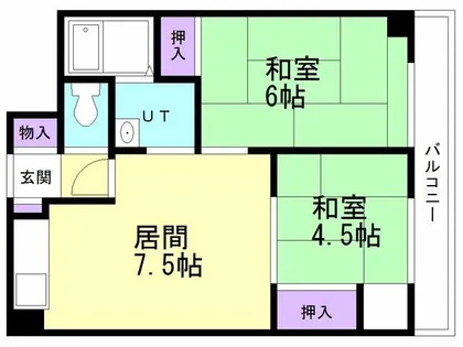 室蘭東町第1住宅【506号室】の間取り