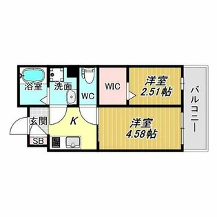 NU長居公園【4階】の間取り