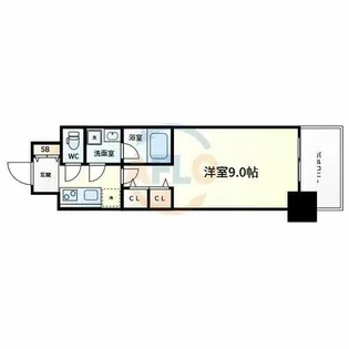 スプランディッド淀屋橋DUE【11階】の間取り