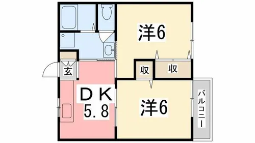 ファミール蓼野【202号室】の間取り