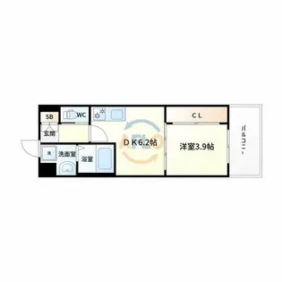ライブガーデン江坂Ⅳ【7階】の間取り
