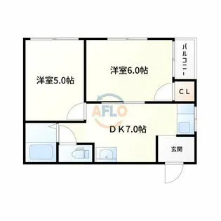 レジデンス三津屋【3階】の間取り