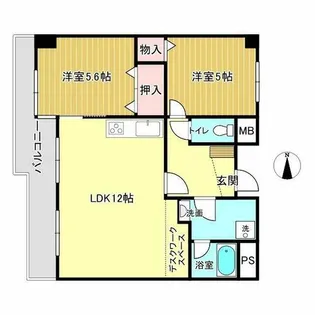 グランピア長居公園【202号室】の間取り