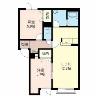 ディアス里塚A【00205号室】の間取り
