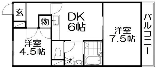 楽友コーポ1号館【3階】の間取り