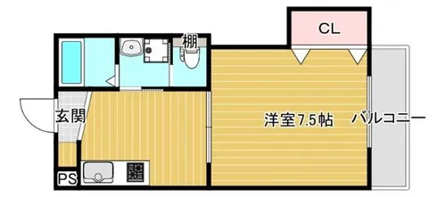 1DKの間取り画像