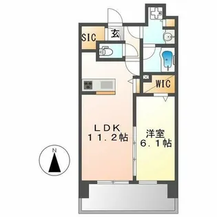 アースグランデ泉【6階】の間取り