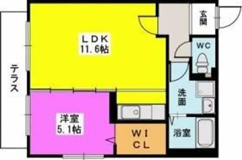 ドエル大橋南【102号室】の間取り