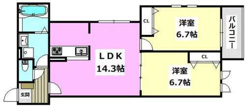 MOCXION MANOIR【1階】の間取り