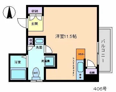 コーポモントレー【406号室】の間取り