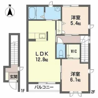 クラージュ【0202号室】の間取り