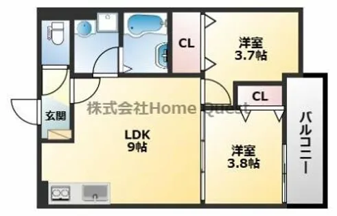 D porta granz【103号室】の間取り