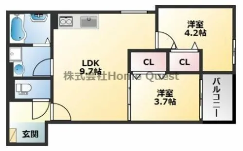 D porta granz【106号室】の間取り