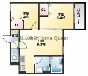 D porta granz【302号室】の間取り