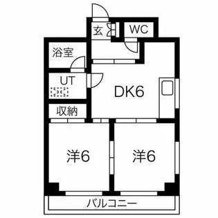 ハニーハイツ渡辺II【6階】の間取り