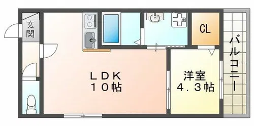 フォルモント須磨【2階】の間取り