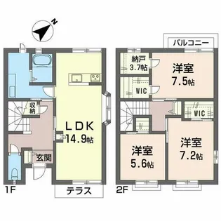 旭丘テラス【1階】の間取り