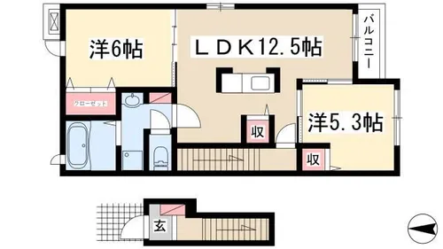 レガーロ ノースⅡ【201号室】の間取り