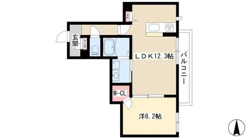 サンハイム香取【102号室】の間取り