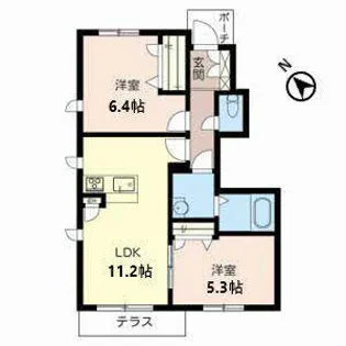 シャーメゾン日新B【1階】の間取り