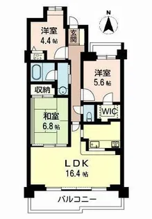 ジュオール北畠【4階】の間取り