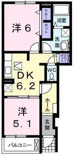 サンリットベルA【1階】の間取り