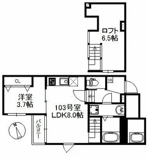 シャノワール久留米【1階】の間取り