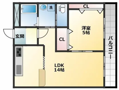 高鷲マンション巽【2階】の間取り