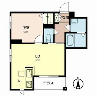シオン 枚方【1階】の間取り