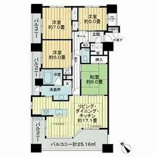 ライオンズステーションプラザ安城【3号室】の間取り
