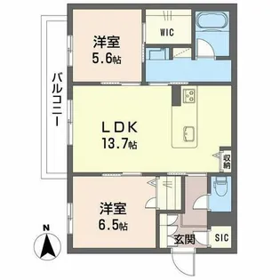 エクセレント 新大宮【2階】の間取り