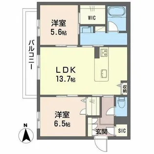 エクセレント 新大宮【0205号室】の間取り