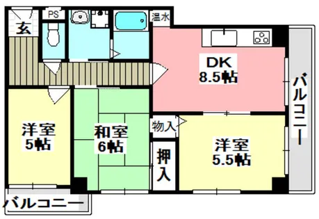 ラ・フレール【6階】の間取り