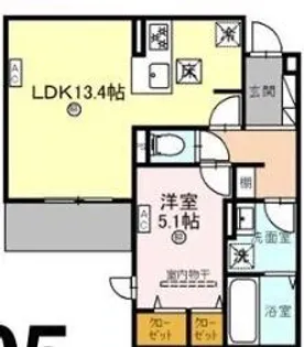大阪府大阪市平野区流町4丁目【アパート】の間取り