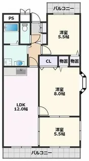 パークハイツアイリス1号館【2階】の間取り