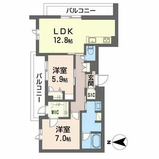サンフラワー【2階】の間取り