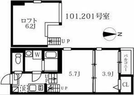 アイワイコート名城公園【1階】の間取り