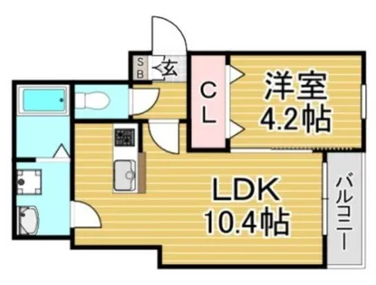 福岡県春日市光町3丁目【アパート】の間取り