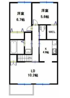 ジュセイビレッジ【202号室】の間取り