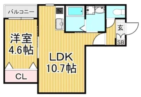 福岡県春日市光町3丁目【アパート】の間取り