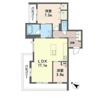 プログレス新大阪【0401号室】の間取り