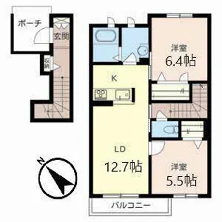 Vorte garden 豊中 B棟【2階】の間取り