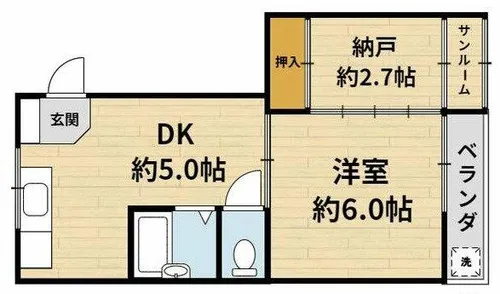 明田マンション【202号室】の間取り