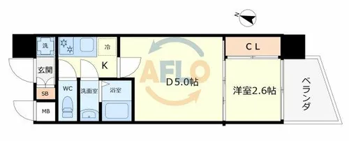 セレニテ阿波座ミラク【12階】の間取り
