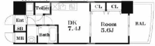 PHOENIX難波EAST【3階】の間取り